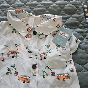 Light Blue Dog Shirt with Fun Print